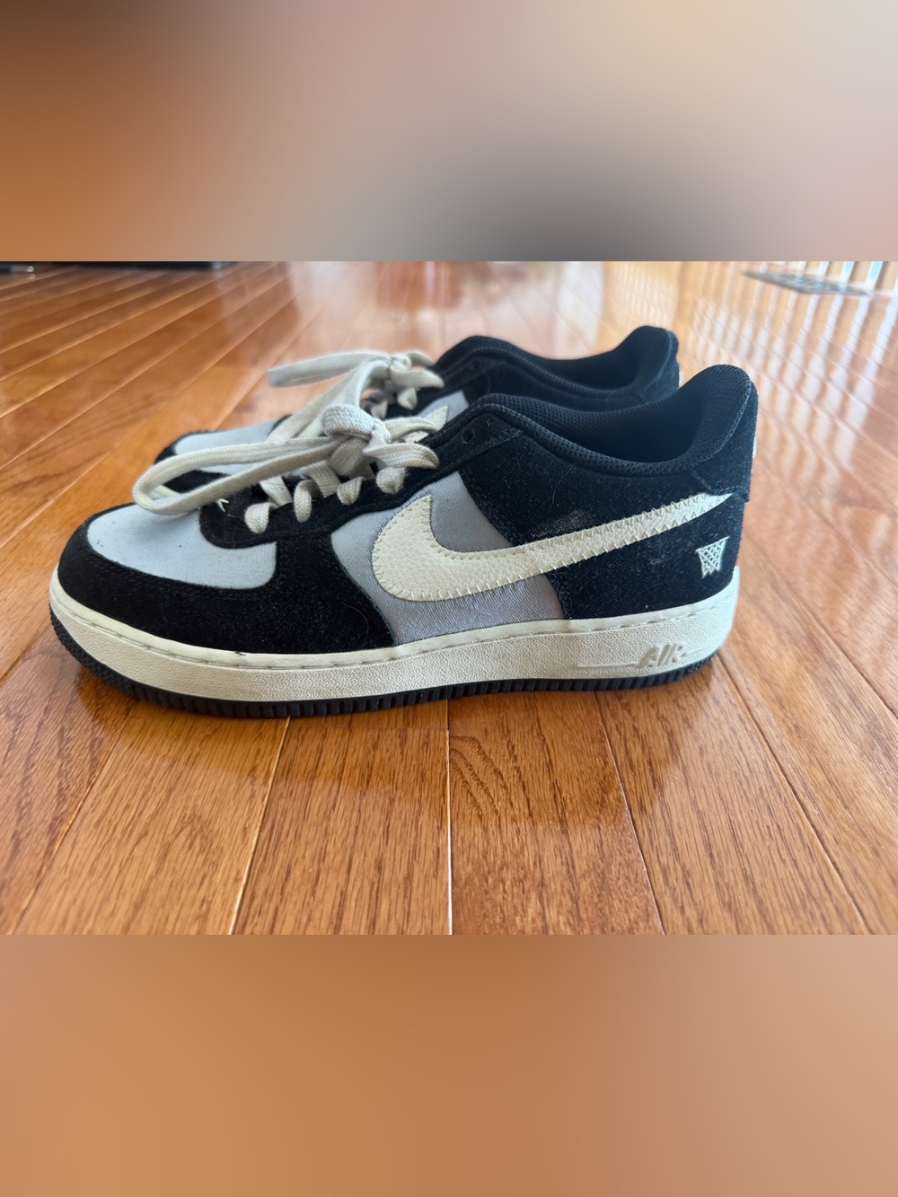 Nike AF1 Low Black Gray Sails Air Force One 7Y